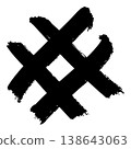 Hand Drawn Black Brush Stroke Hashtag Symbol Isolated on White Background 138643063