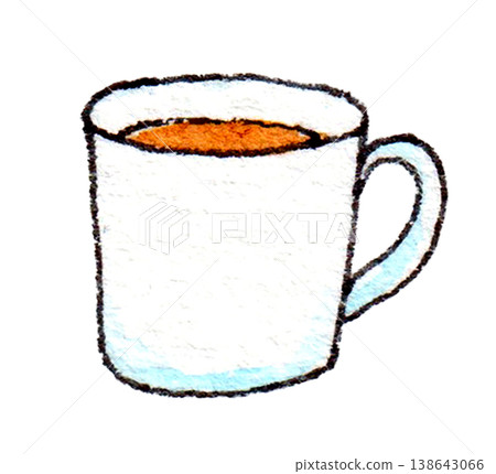 白色馬克杯上的水彩插畫。 白色馬克杯上的水彩插畫。 138643066