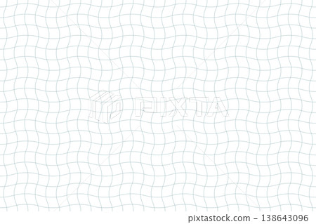 A wavy grid of thin teal lines creates a seamless geometric pattern on a white background. A wavy grid of thin teal lines creates a seamless geometric pattern on a white background. 138643096
