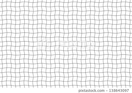 A wavy black grid of thin lines creates a seamless geometric pattern on a white background. A wavy black grid of thin lines creates a seamless geometric pattern on a white background. 138643097