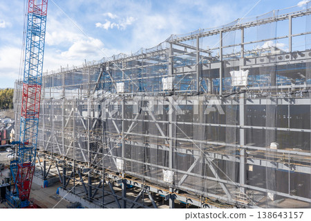 大型鋼結構建築工地及起重機作業：城市發展中的建築場景（2） 138643157