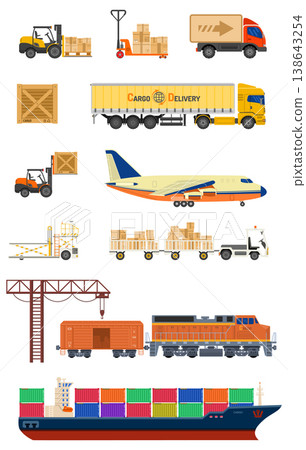 Freight Transport Infographics 138643254