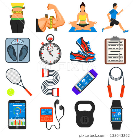 Fitness Icon Set Fitness Icon Set 138643262