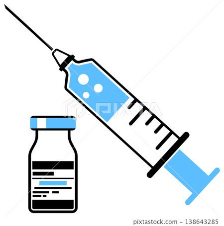 Plastic Medical Syringe and Vial Icon Plastic Medical Syringe and Vial Icon 138643285