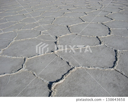 烏尤尼鹽灘裂縫形成的形狀 138643658
