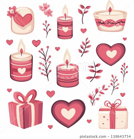 set of birthday cake 138643754