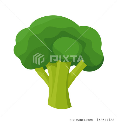 Broccoli vegetable. Flat vector clipart, illustration with isolated background. Broccoli vegetable. Flat vector clipart, illustration with isolated background. 138644128