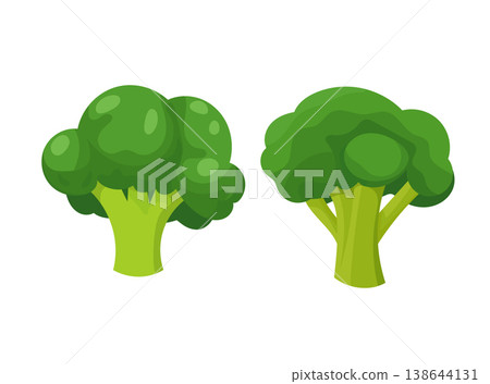 Broccoli vegetable. Flat vector clipart, illustration with isolated background. Broccoli vegetable. Flat vector clipart, illustration with isolated background. 138644131