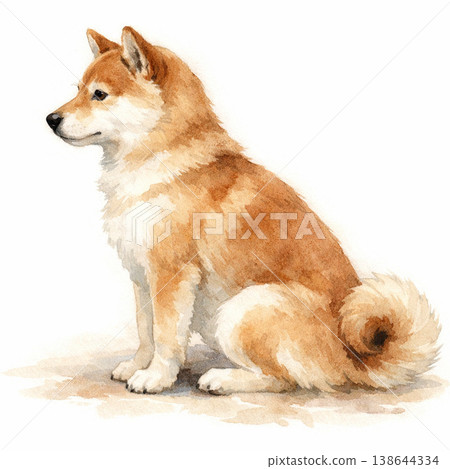 狗狗系列：一隻安靜地側坐的狗狗 138644334