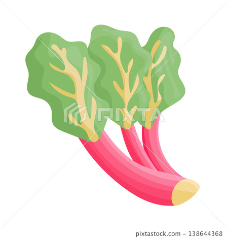 Rhubarb. Flat vector clipart, illustration with isolated background. Rhubarb. Flat vector clipart, illustration with isolated background. 138644368