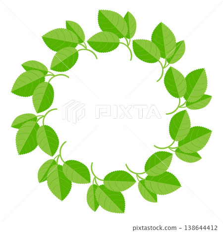 Rose leaf circular frame 138644412