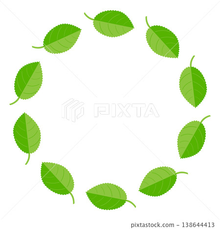 Rose leaf circular frame 138644413
