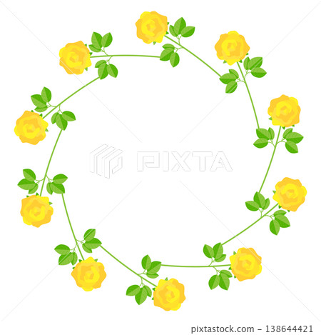 Yellow rose circular frame Yellow rose circular frame 138644421