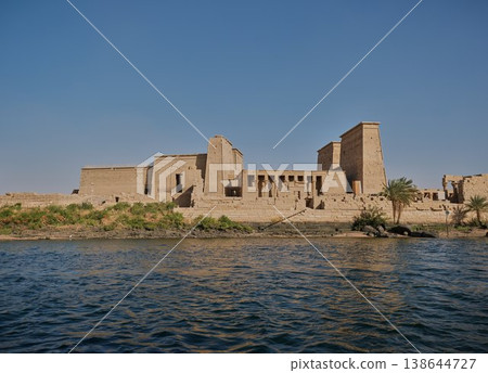 The ruins of the Temple of Philae as seen across the Nile River The ruins of the Temple of Philae as seen across the Nile River 138644727