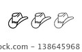 Western cowboy hat icon outline vector in black color. 138645968