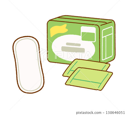 Gentle illustrations of menstrual products (panty liners) | Sex education and menstruation 138646051