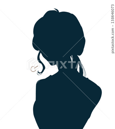 A woman sighing - silhouette 138646073