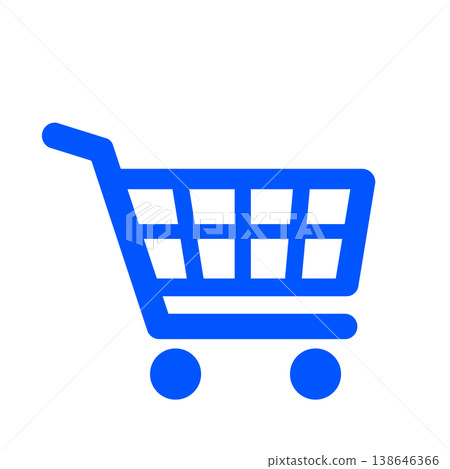 購物車圖示（藍色）代表購物或線上購物。 138646366