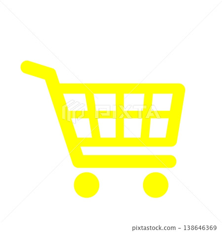 Shopping cart icon (yellow) representing shopping or online shopping. Shopping cart icon (yellow) representing shopping or online shopping. 138646369