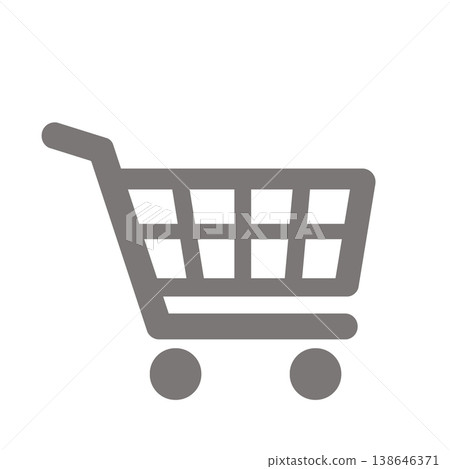 購物車圖示（灰色）代表購物或線上購物。 138646371