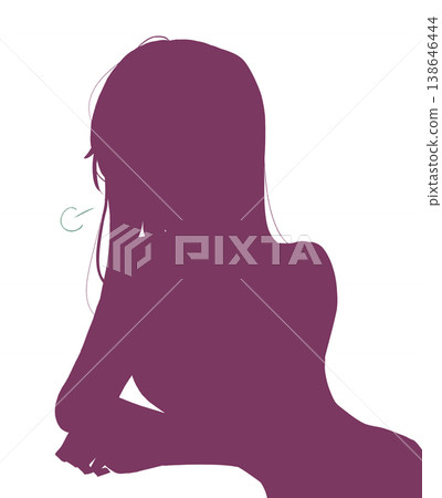 一個女人嘆息——剪影 一個女人嘆息——剪影 138646444