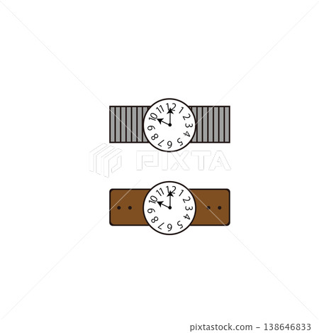 Father's Day Illustration Set | Icons of Clocks, Ties, Glasses, and Flowers 138646833