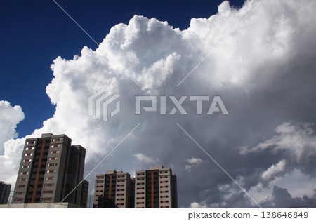 Summer clouds and buildings in São Paulo State 138646849