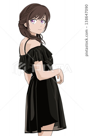 一個穿黑色連衣裙的女人 一個穿黑色連衣裙的女人 138647090