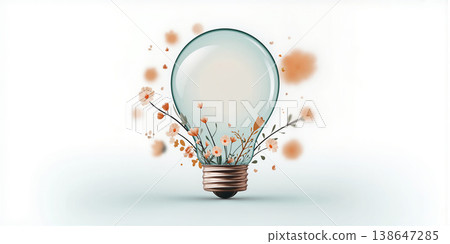 Delicate floral illustration. Airy studio scene featuring floral design and calming themes 138647285