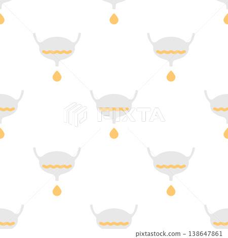 Urine drop dripping from bladder. Pattern background for urinary incontinence, uti and cystitis. Urologic disease awareness.  138647861