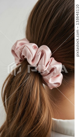 Using Silk Scrunchie for Gentle Hair Tie and Damage Prevention Using Silk Scrunchie for Gentle Hair Tie and Damage Prevention 138648110