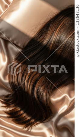 Shiny Healthy Hair on Luxury Mulberry Silk Pillowcase for Hair Care Shiny Healthy Hair on Luxury Mulberry Silk Pillowcase for Hair Care 138648136