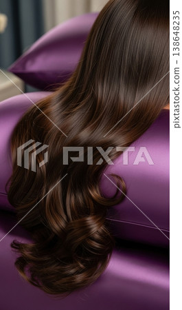 Shiny Healthy Hair on Luxury Mulberry Silk Pillowcase for Hair Care Shiny Healthy Hair on Luxury Mulberry Silk Pillowcase for Hair Care 138648235