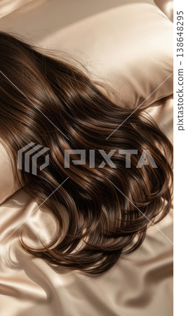 Shiny Healthy Hair on Luxury Mulberry Silk Pillowcase for Hair Care Shiny Healthy Hair on Luxury Mulberry Silk Pillowcase for Hair Care 138648295