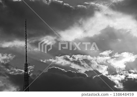 Sunset clouds and transmission towers in São Paulo Sunset clouds and transmission towers in São Paulo 138648459