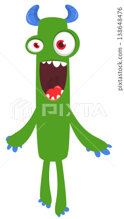 Cartoon funny monster character design with funny face expression. Halloween vector illustration Cartoon funny monster character design with funny face expression. Halloween vector illustration 138648476