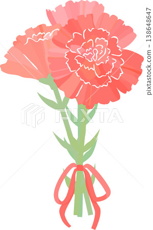 紅色康乃馨花束的向量插圖 紅色康乃馨花束的向量插圖 138648647
