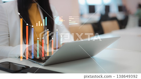 Stock market investment and financial analysis dashboard.Digital data analytics for business marketing strategy.Statistical chart for corporate performance management.Business intelligence software. Stock market investment and financial analysis dashboard.Digital data analytics for business marketing strategy.Statistical chart for corporate performance management.Business intelligence software. 138649392