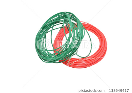 Plastic for 3D pen in green and red. Plastic for 3D pen in green and red. 138649417