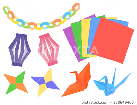 Origami illustration set (vector material) 138649466