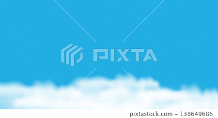 Vector Blue sky with soft white clouds and heavy film grain texture. Abstract nature sky background with cinematic noise effect. Vector Retro analog photography aesthetic for creative design projects. 138649686