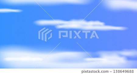 Vector Blue sky with soft white clouds and film grain texture. Abstract vector sky nature background with distressed noise effect. Retro analog photography aesthetic for creative design and background Vector Blue sky with soft white clouds and film grain texture. Abstract vector sky nature background with distressed noise effect. Retro analog photography aesthetic for creative design and background 138649688