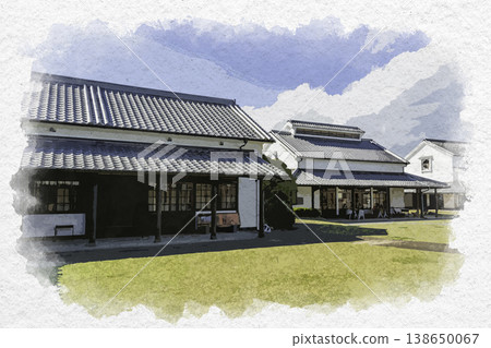 Watercolor style painting of Usuki, Sala de Usuki, Usuki City, Oita Prefecture Watercolor style painting of Usuki, Sala de Usuki, Usuki City, Oita Prefecture 138650067