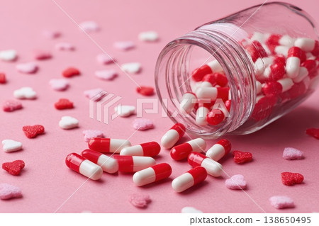 pills in a glass jar 138650495