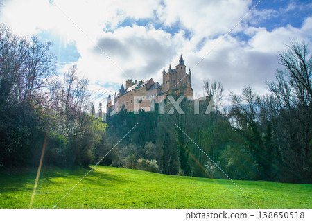 Alcazar of Segovia Castle in Spain under Sunny Sky Alcazar of Segovia Castle in Spain under Sunny Sky 138650518