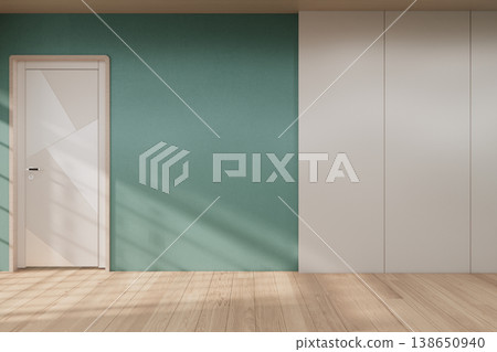 Mint color room Mock up interior room and wood white color wall background 3D illustration rendering Mint color room Mock up interior room and wood white color wall background 3D illustration rendering 138650940