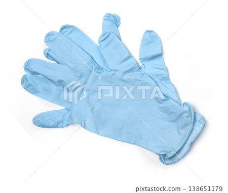 Blue nitrile medical gloves providing protective hygiene equipment Blue nitrile medical gloves providing protective hygiene equipment 138651179