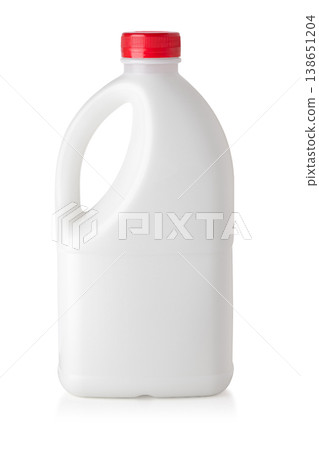 White plastic container with red cap on transparent background White plastic container with red cap on transparent background 138651204