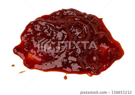 Barbecue sauce puddle isolated on transparent background Barbecue sauce puddle isolated on transparent background 138651212