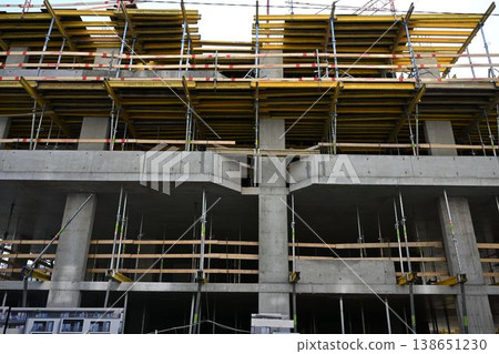 Building Construction Site with Concrete Structure and Scaffolding Building Construction Site with Concrete Structure and Scaffolding 138651230